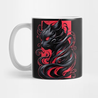 Cool Funny Abstract Art Black Cat Demon Mug